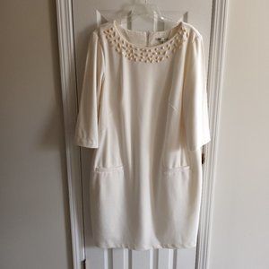 Ivory Sandra Darden Dress with Decorated Neckline Size 18W